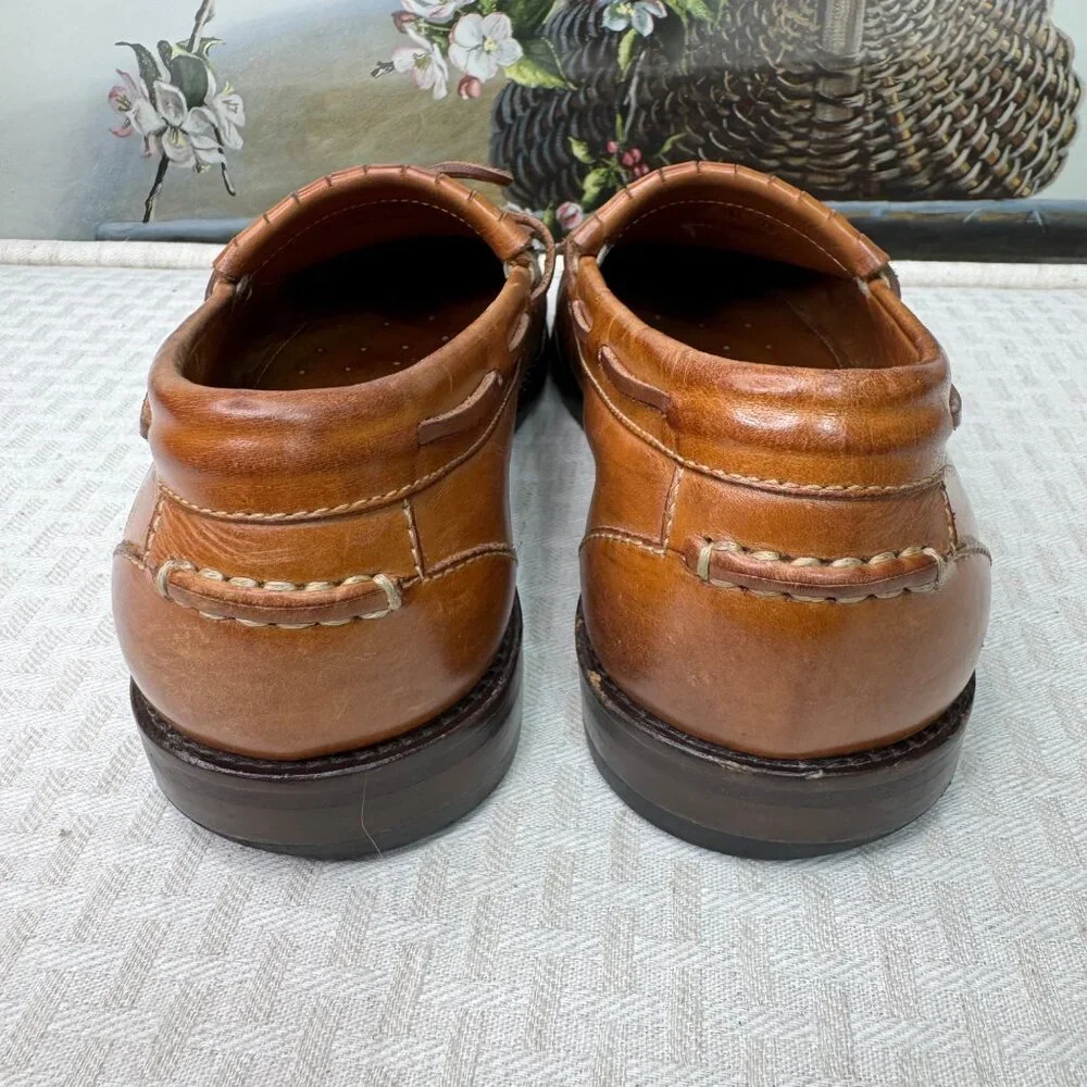 Johnston & Murphy Mens Size 9M Brown Leather Tassel Loafers Casual or Dress Shoe - Picture 4 of 9